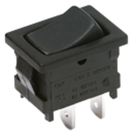 C&K COMPONENTS Rocker Switch, Spst, On-Off, Latched, 4A, 30Vdc, Quick Connect Terminal, Rocker Actuator, Panel D102J12S215DQA